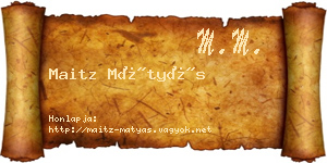 Maitz Mátyás névjegykártya