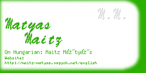 matyas maitz business card